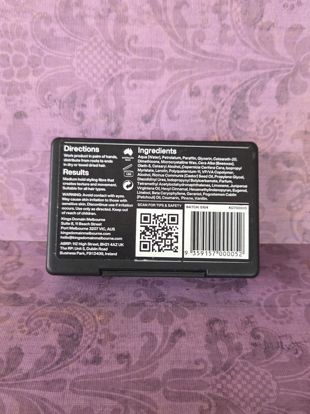 Kings Domain Shaping Fibre 02 Flexible Hold Styling Fibre - Black